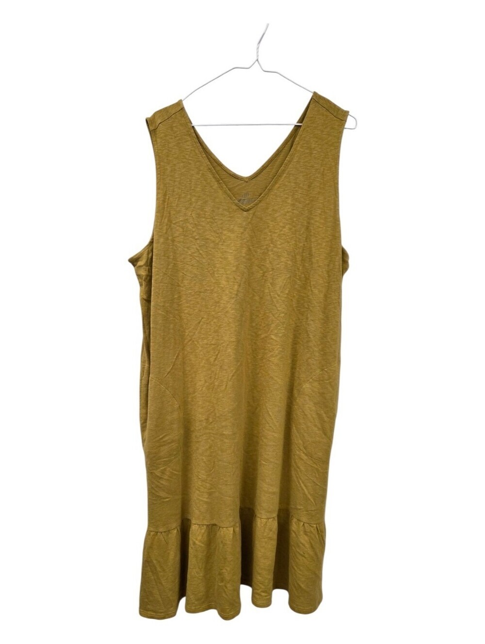 J.Jill chartreuse Sleeveless V-Neck Ruffle Hem Dress XL